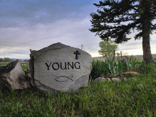 Classic Hand Carved Family Name Stone